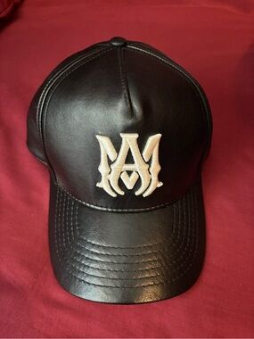 Black leather Amiri Hat